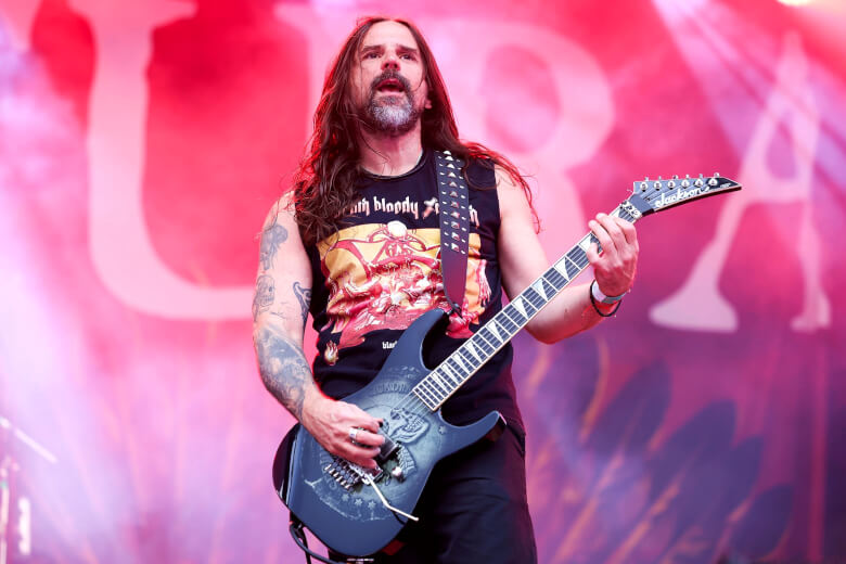 Andreas Kisser mit seiner Jackson Pro SL1 Quadra